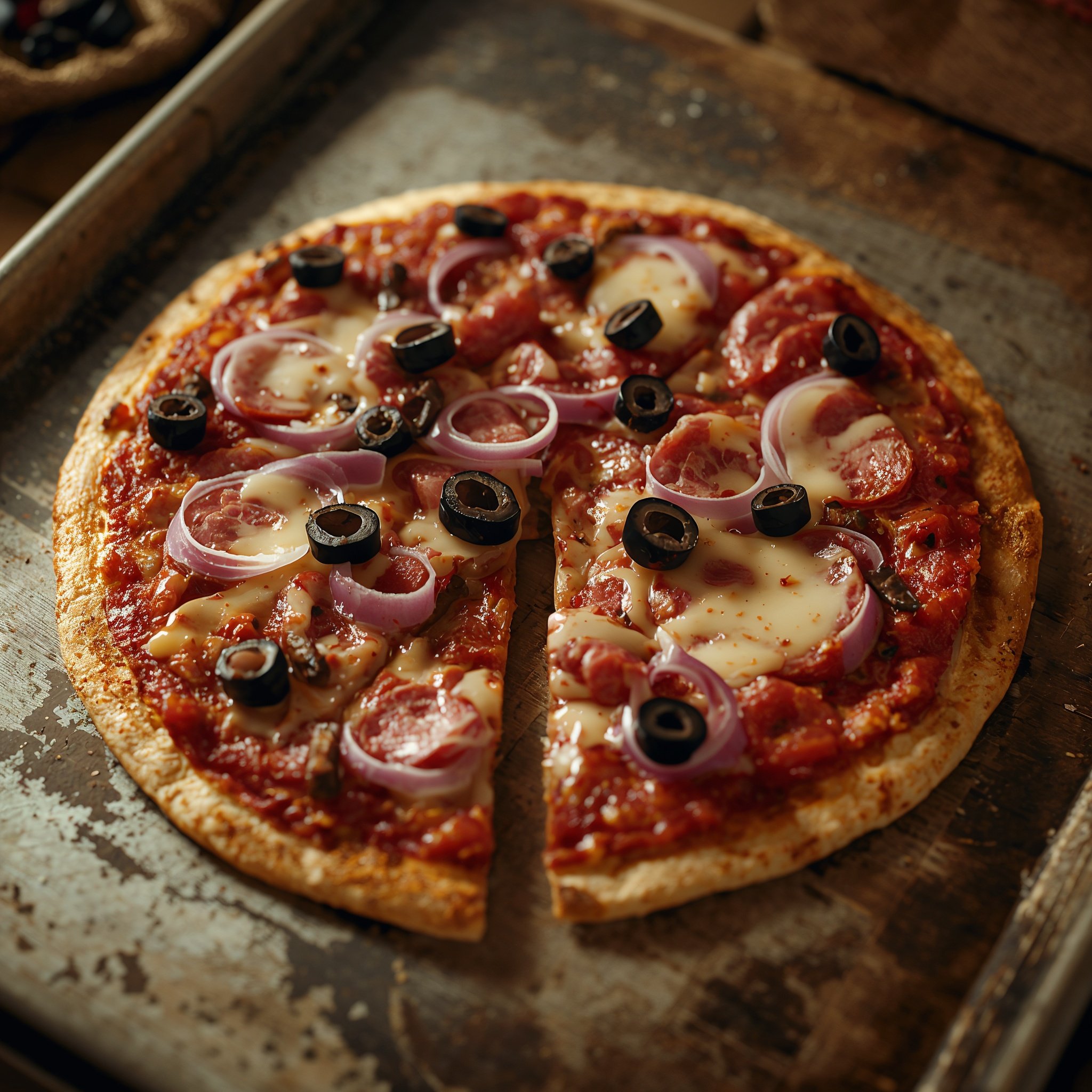 2. Tortilla pizza, která je hotová dřív než kurýr vyjede