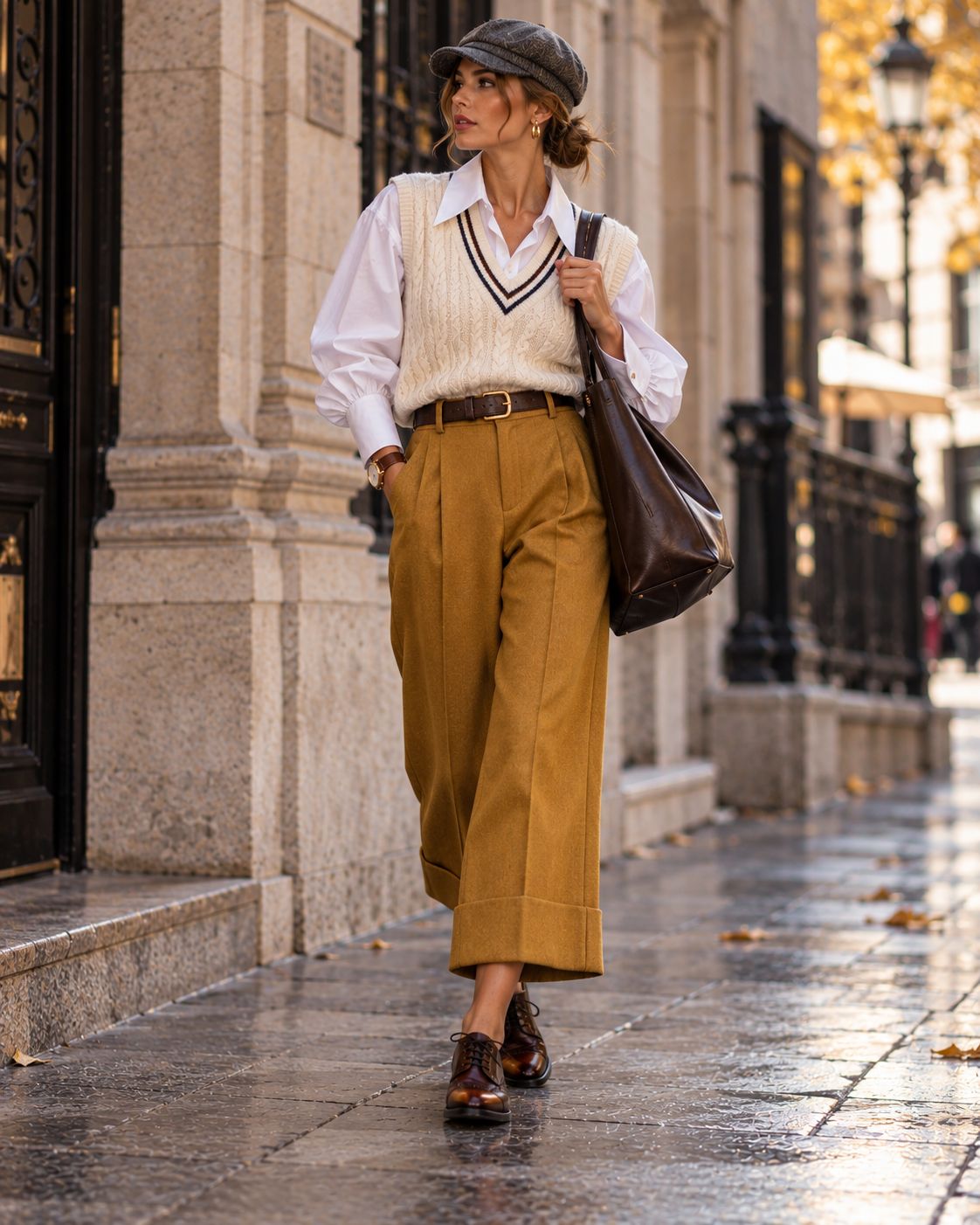 Autumn City Stroll in Tailored Elegance Autumn City Stroll in Tailored Elegance