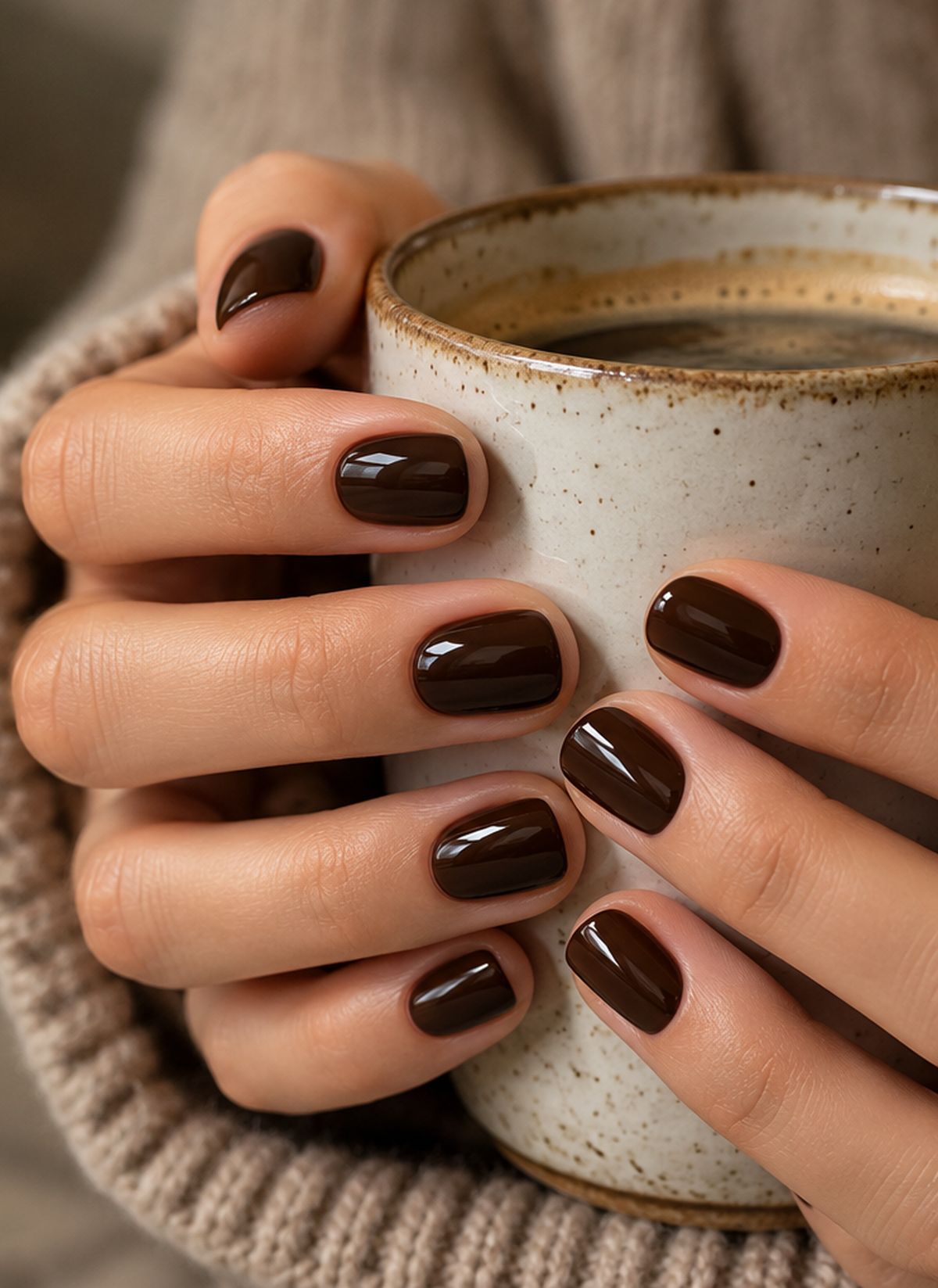 Cozy Oxblood and Espresso Manicures Cozy Oxblood and Espresso Manicures