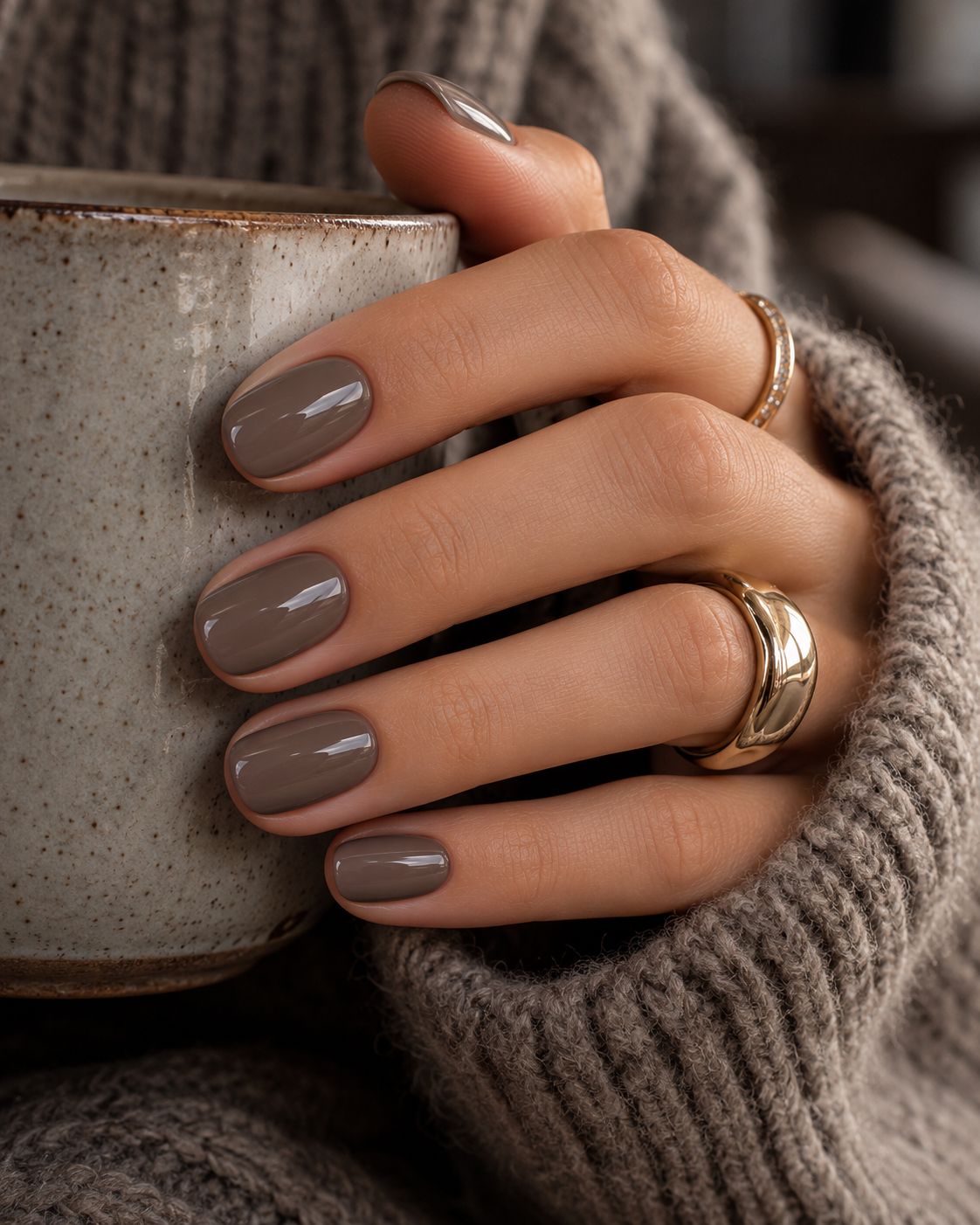 Cozy Taupe Manicure and Coffee Mug Cozy Taupe Manicure and Coffee Mug