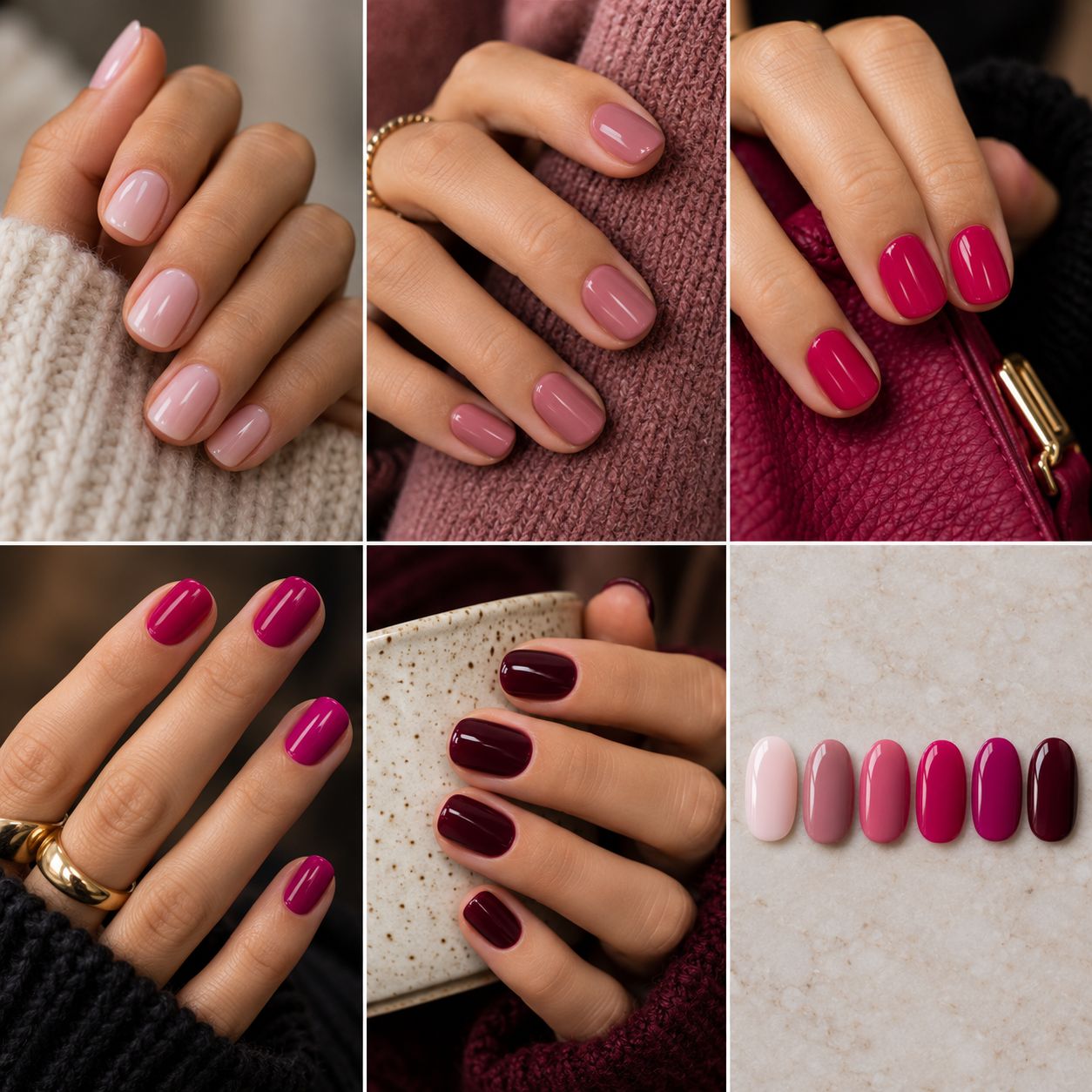 Glossy Pink to Berry Manicure Moodboard Glossy Pink to Berry Manicure Moodboard