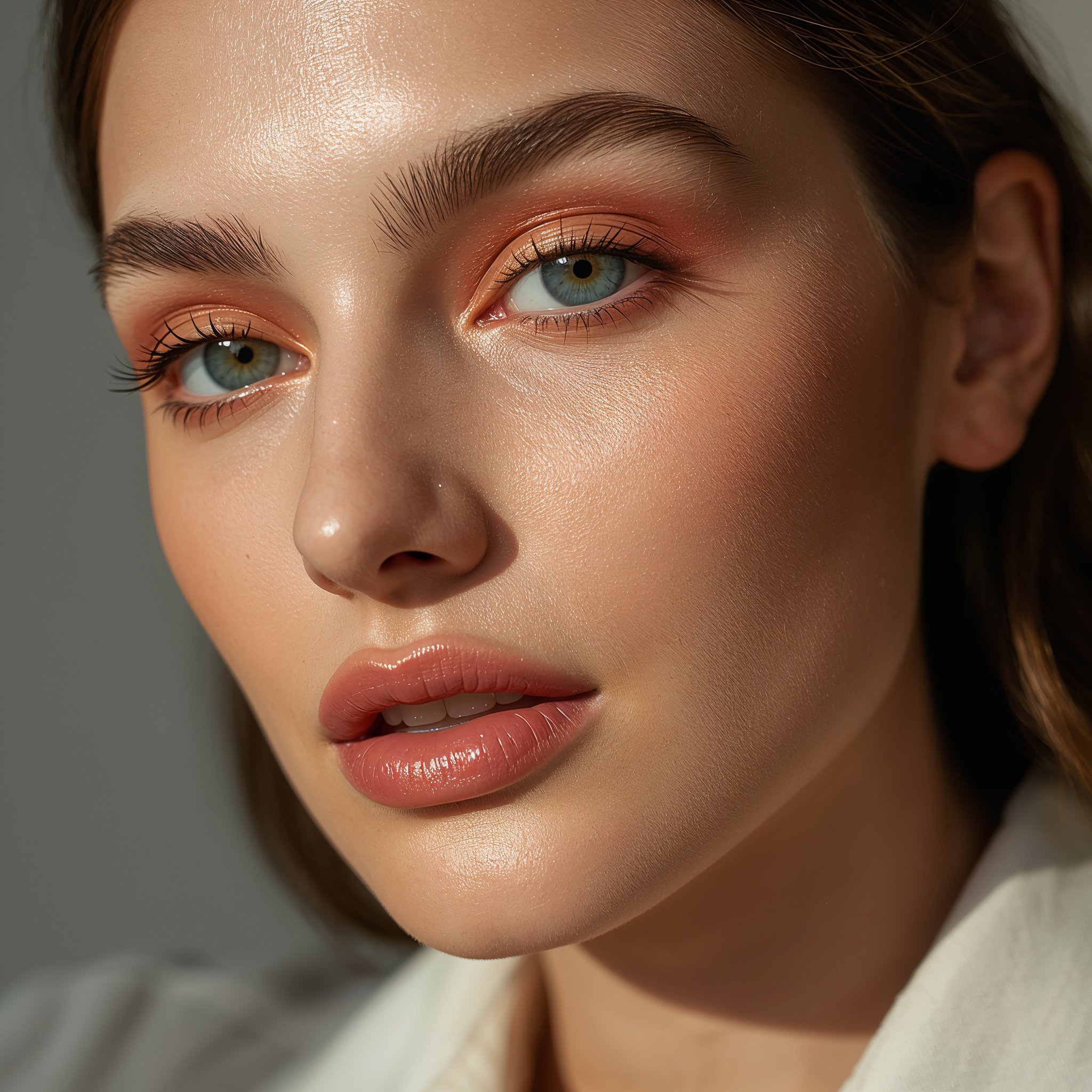 lucid-origin_Photorealistic_close-up_beauty_portrait_of_a_woman_with_warm_bronzy_simple_smoke-0