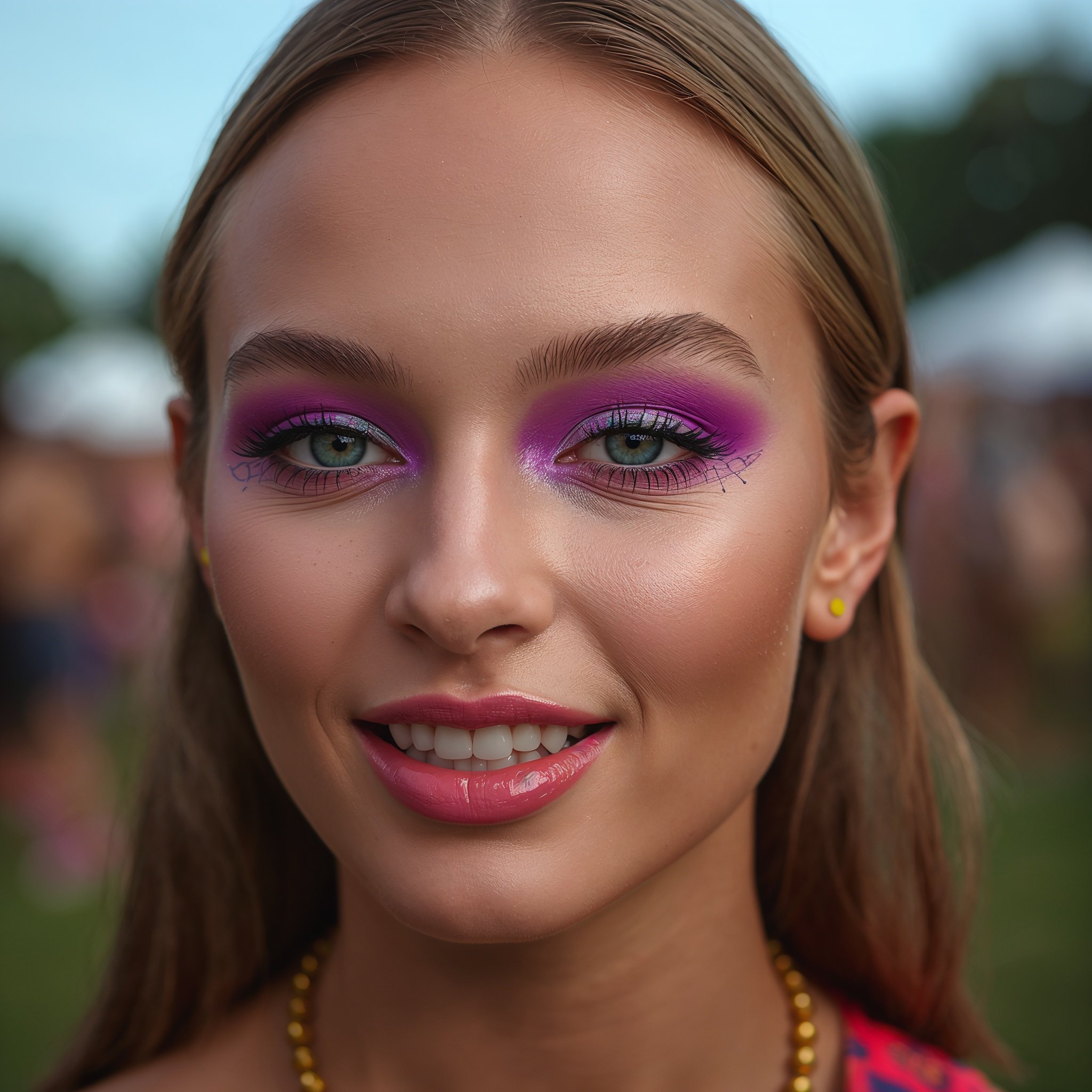 lucid-origin_Photorealistic_editorial_festival_beauty_portrait_of_a_woman_wearing_violet_and_-0
