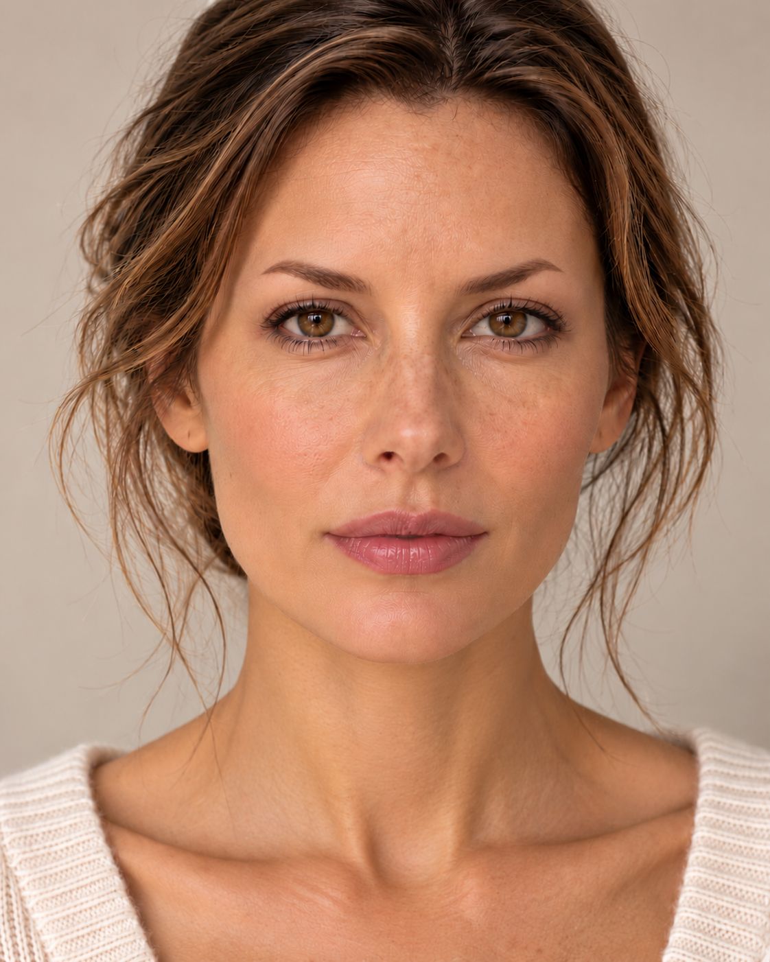 Natural Beauty Portrait with Short Eyebrow Tails