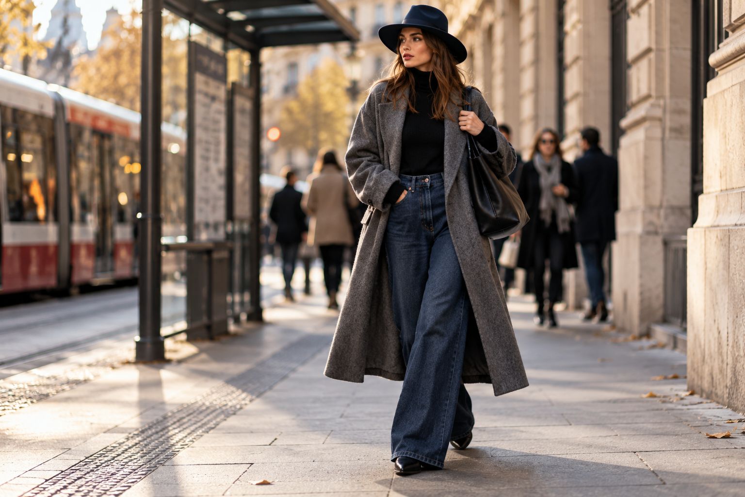 Parisian Autumn Tram Stop Style Parisian Autumn Tram Stop Style