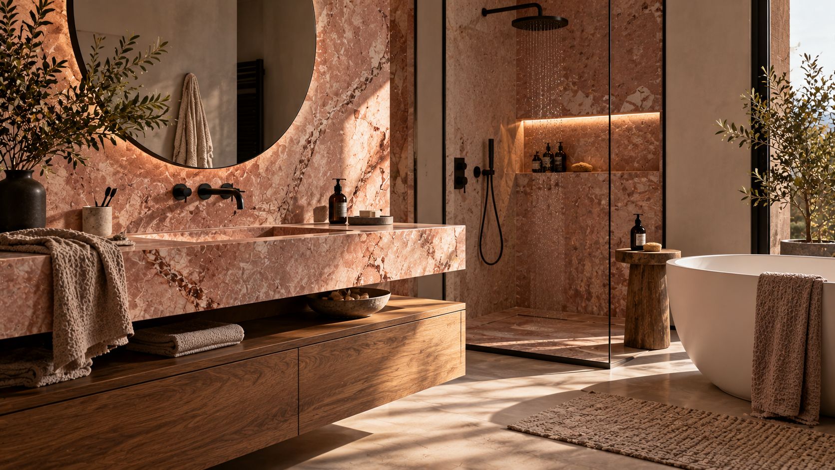 Rose Marble Spa Bathroom Rose Marble Spa Bathroom