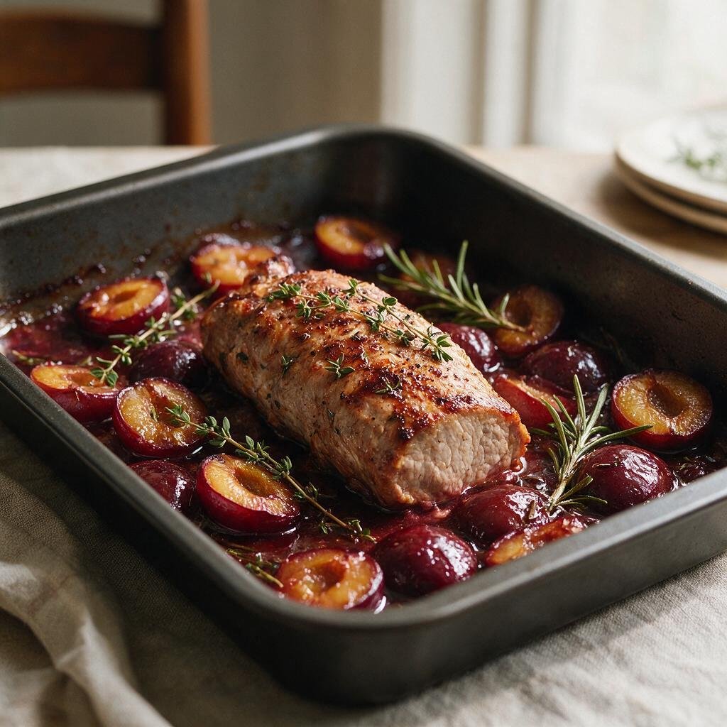 seedream-5.0-pro_Roasted_pork_loin_in_a_simple_dark_roasting_pan_surrounded_by_caramelized_plum_h-0 seedream-5.0-pro_Roasted_pork_loin_in_a_simple_dark_roasting_pan_surrounded_by_caramelized_plum_h-0